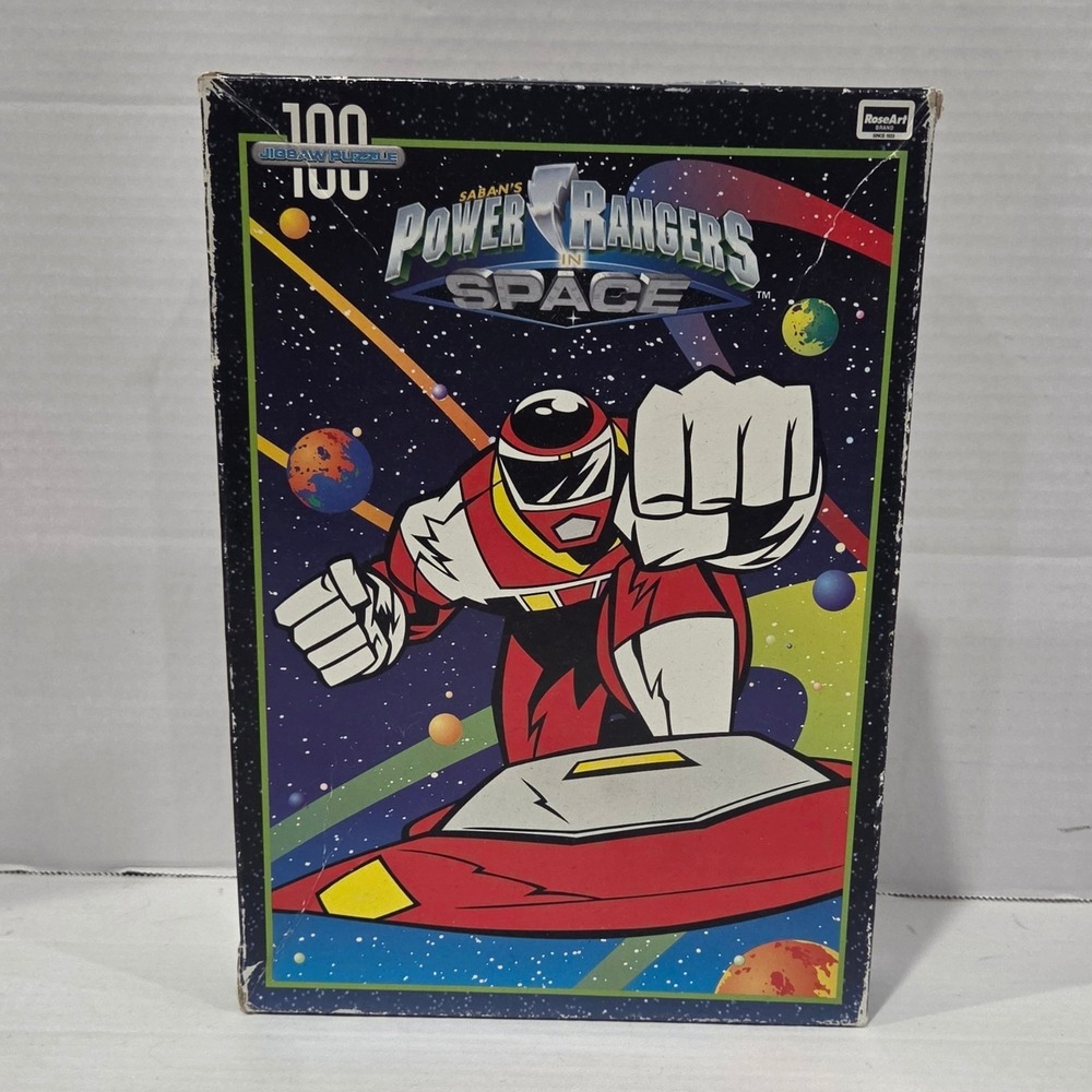 Vintage 1998 Power Rangers in Space 100 Piece Jigsaw Puzzle Red Ranger RoseArt